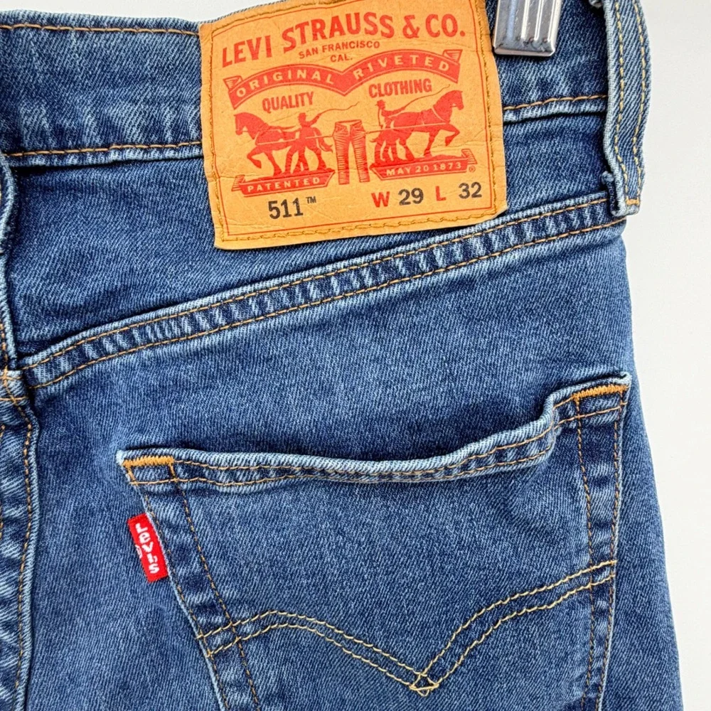 Levi's 511 Slim Fit Jeans Mens 29x32 Blue Medium Wash‎ Stretch Denim